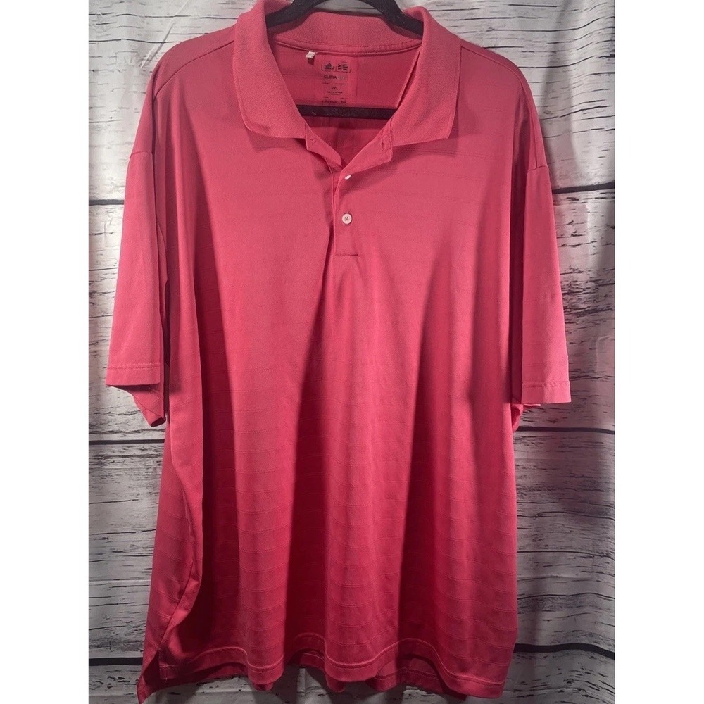 Adidas Golf‎ Polo Shirt Mens Size 2XL Polyester Performance ClimaLite Pink